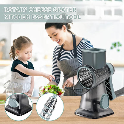 3-in-1 Rotary Grater Slicer & Shredder Set