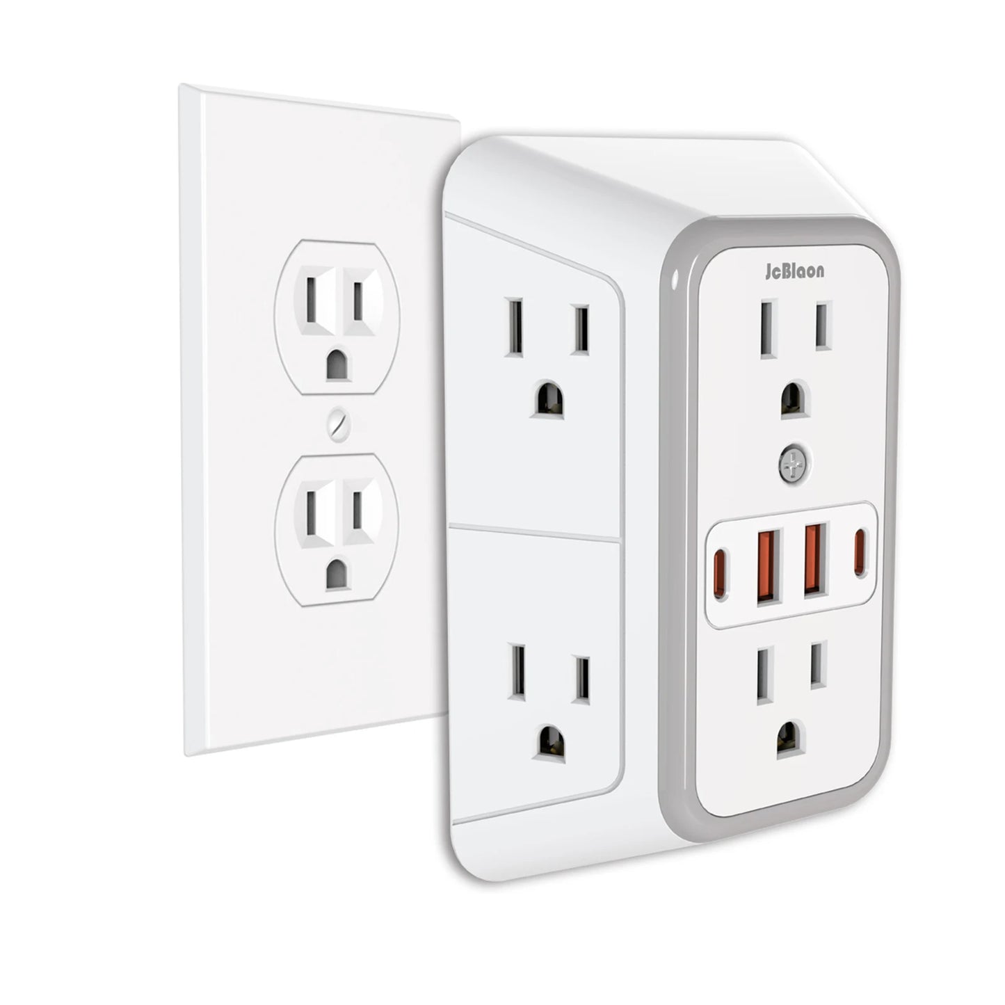 Multi Socket Wall Outlet with 6 AC & 4 USB Ports