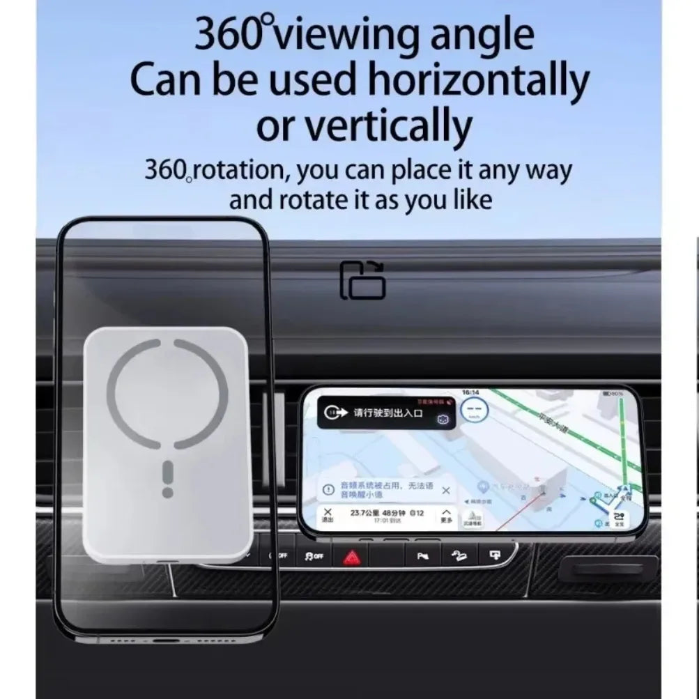 Magnetic Car Phone Holder & 30W MagSafe Wireless Charger
