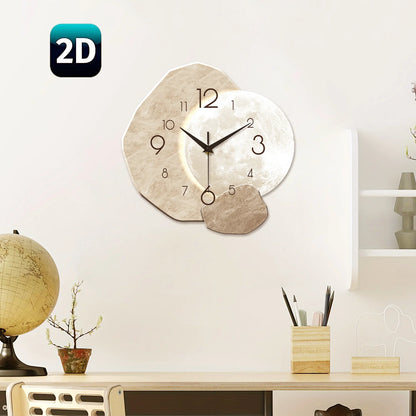 Minimalist Wooden Moon Wall Clock