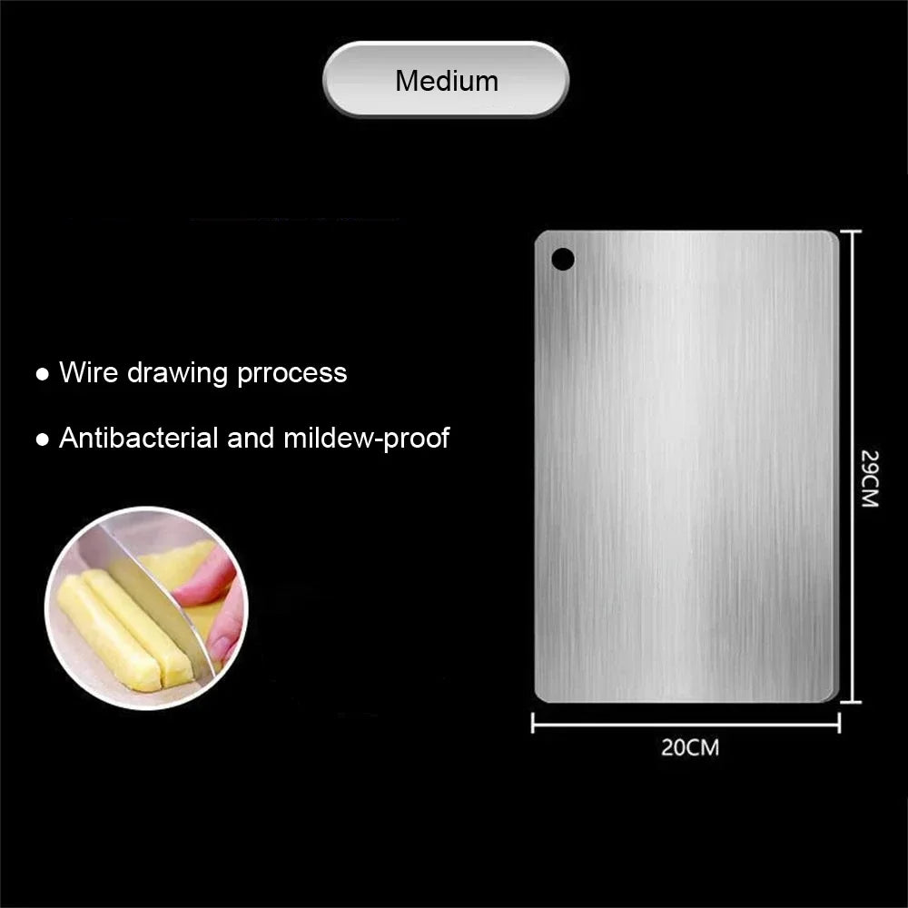 Thickened Double-Sided Stainless Steel Cutting & Kneading Board