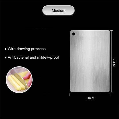 Thickened Double-Sided Stainless Steel Cutting & Kneading Board