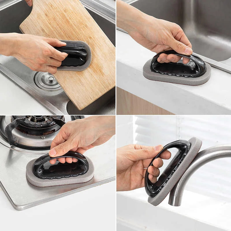 Magic Emery Eraser Sponge with Handle for Rust & Stains