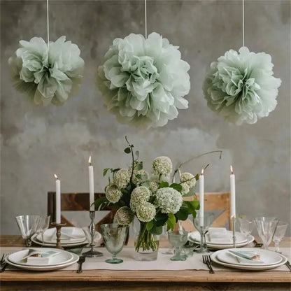 Handmade Paper Flower Pom Pom Decorations