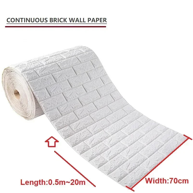 Self-Adhesive 3D Brick Wallpaper Panels