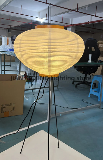 Japanese Wabi Sabi Rice Paper Standing Lamp
