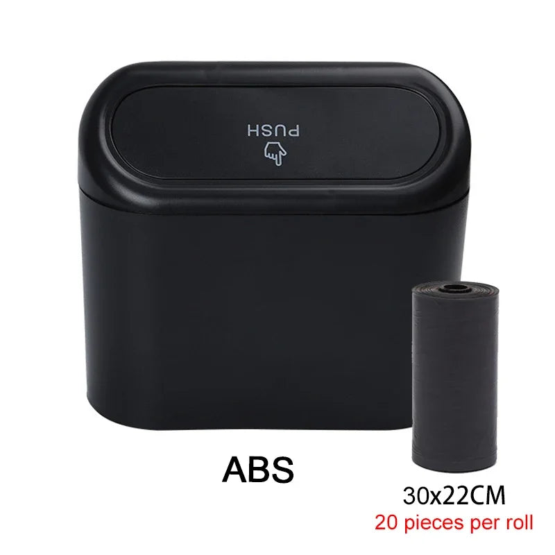 Mini Car Trash Can with Lid & 60 Bags