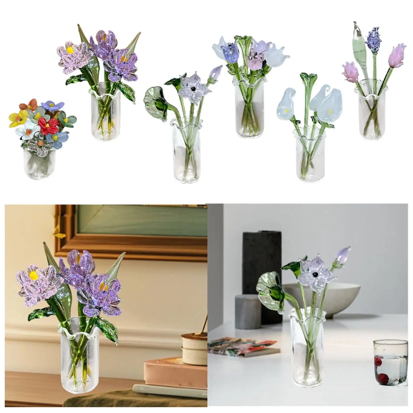Eternal Glass Flower Bouquet in Vase
