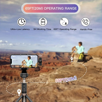 K61 Wireless Lavalier Mic for iPhone, Android & Laptop