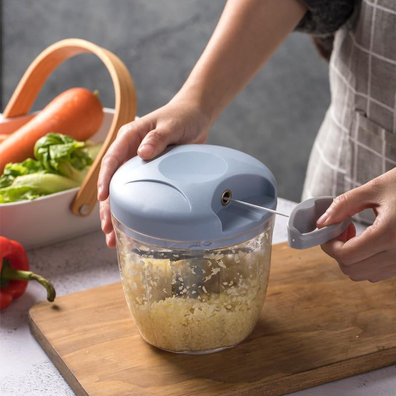 Manual Meat Mincer & Garlic Chopper with Rotating Crusher
