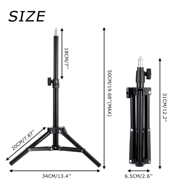 LED Selfie Ring Light with Tripod Stand & USB Remote
