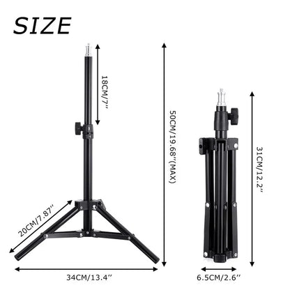LED Selfie Ring Light with Tripod Stand & USB Remote