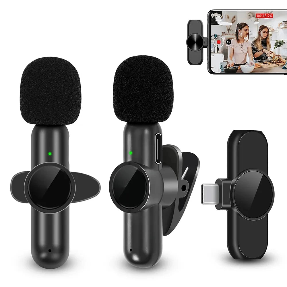 K61 Wireless Lavalier Mic for iPhone, Android & Laptop