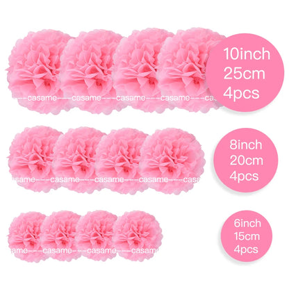 Handmade Paper Flower Pom Pom Decorations