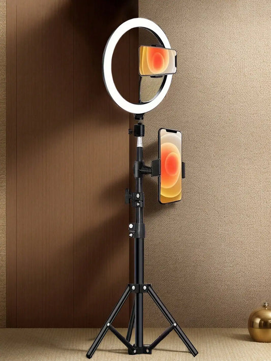 10" LED Ring Light with 110cm Tripod Stand & Clip for Streaming