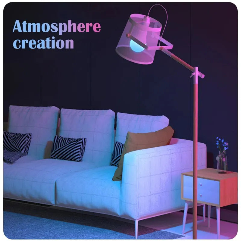 16-Color RGB LED Bulb E27 with Dimmer & 24-Key Remote