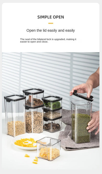 Sealed Kitchen Storage Jars & Grain Organizer Set