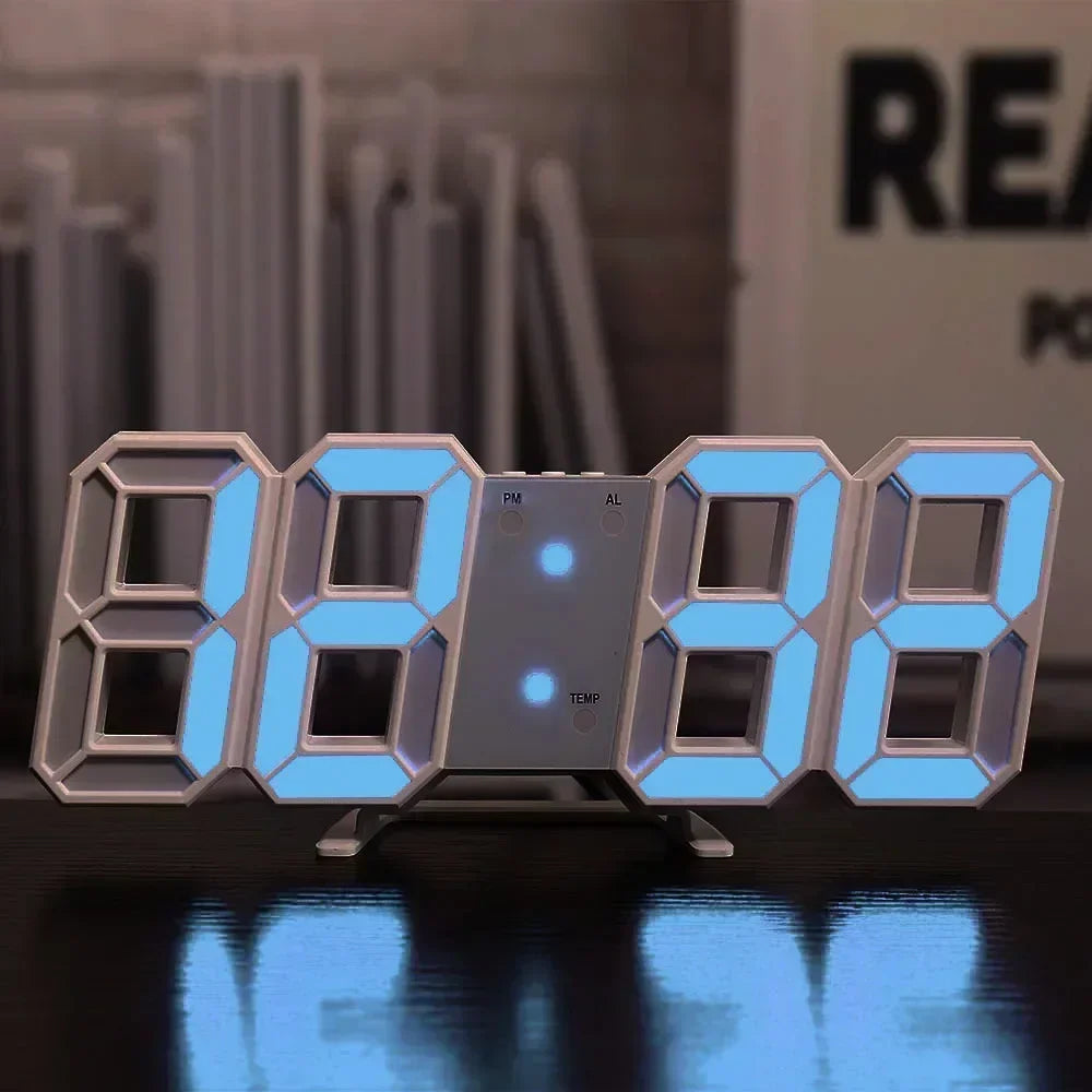 Adjustable 3D LED Digital Clock Night Mode Wall Decor
