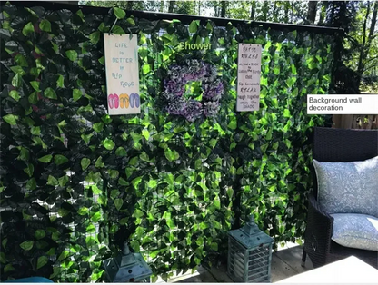 Artificial Ivy Hedge Green Leaf Fence Panels
