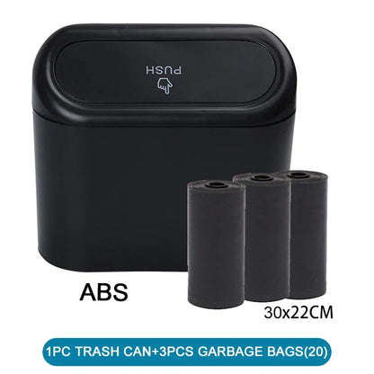 Mini Car Trash Can with Lid & 60 Bags