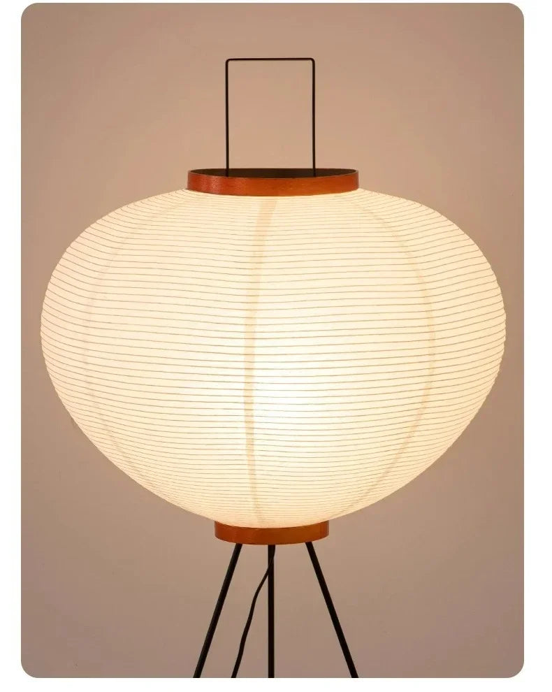 Japanese Wabi Sabi Rice Paper Standing Lamp