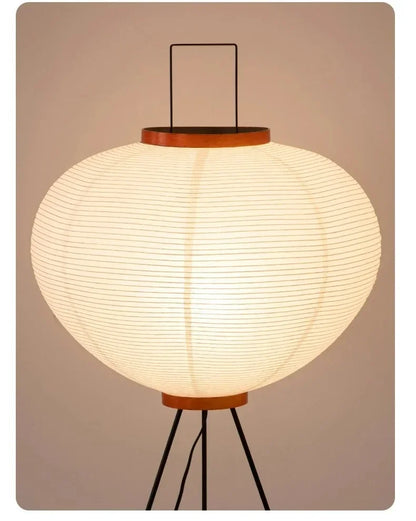 Japanese Wabi Sabi Rice Paper Standing Lamp