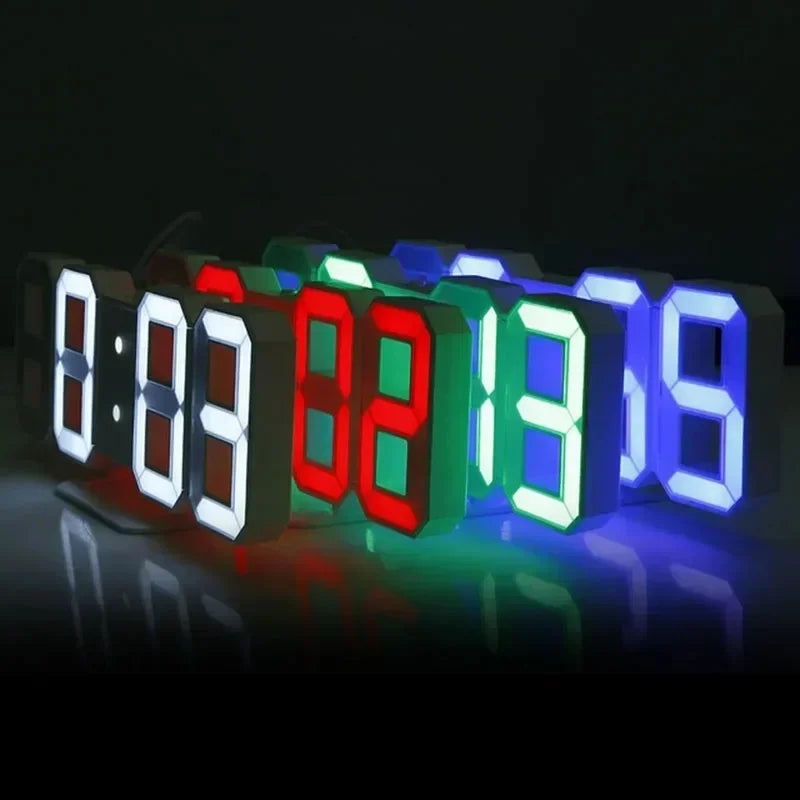 Adjustable 3D LED Digital Clock Night Mode Wall Decor