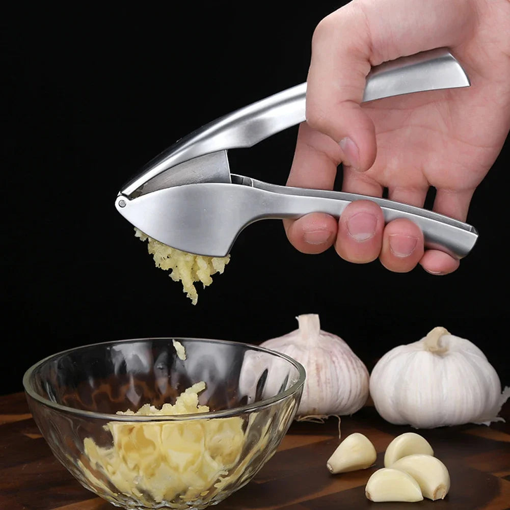 Easy Clean Stainless Steel Garlic Press Crusher