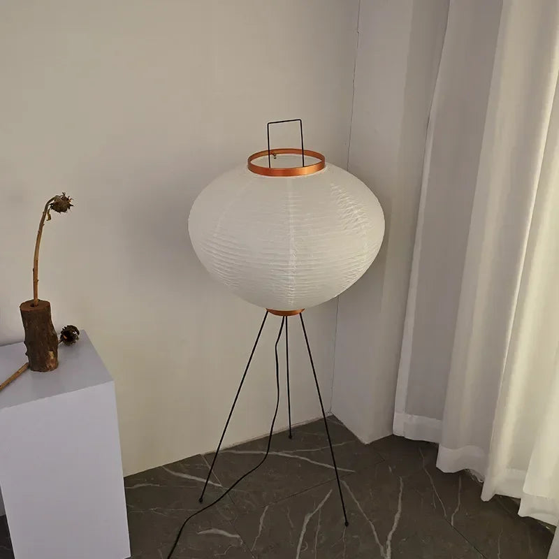 Japanese Wabi Sabi Rice Paper Standing Lamp