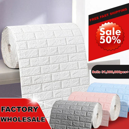 Self-Adhesive 3D Brick Wallpaper Panels