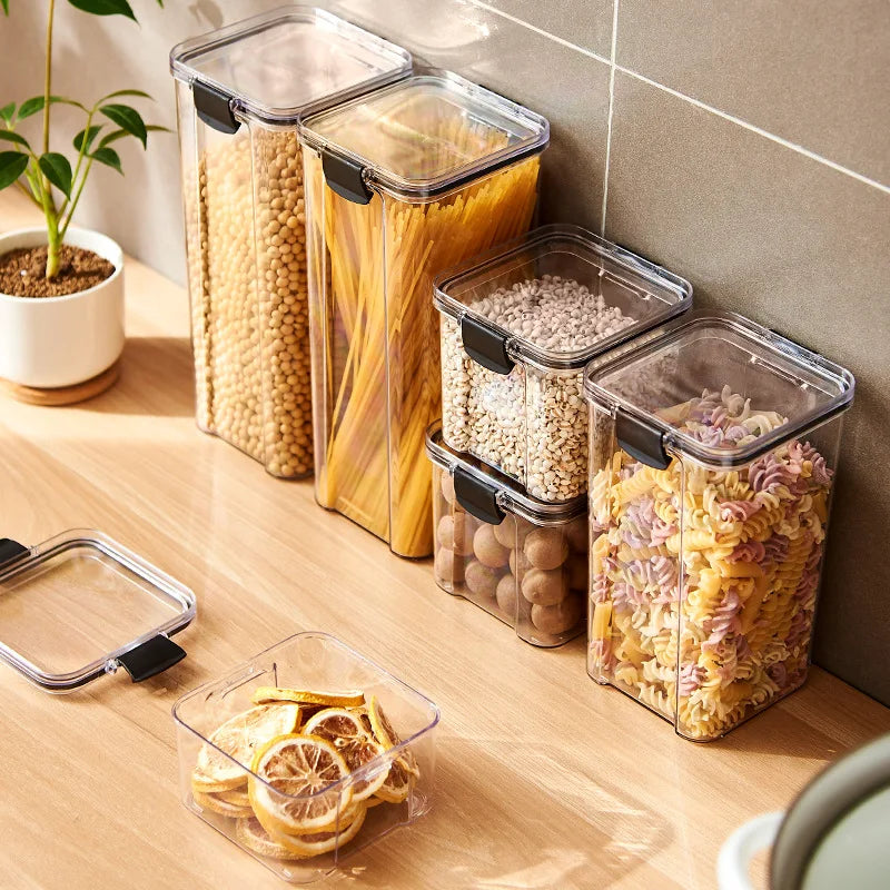 Sealed Kitchen Storage Jars & Grain Organizer Set
