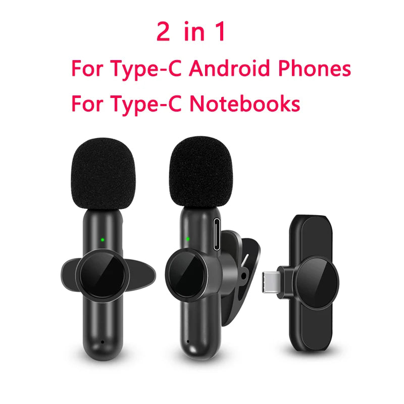 K61 Wireless Lavalier Mic for iPhone, Android & Laptop