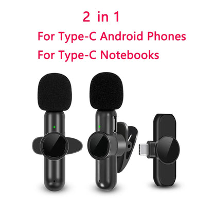 K61 Wireless Lavalier Mic for iPhone, Android & Laptop