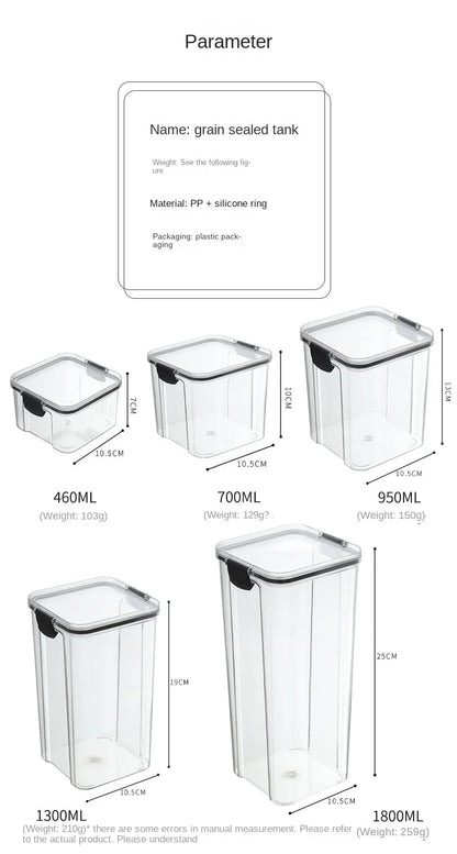 Sealed Kitchen Storage Jars & Grain Organizer Set