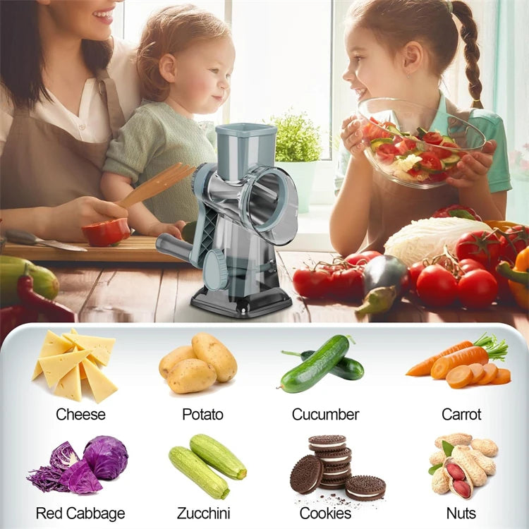 3-in-1 Rotary Grater Slicer & Shredder Set