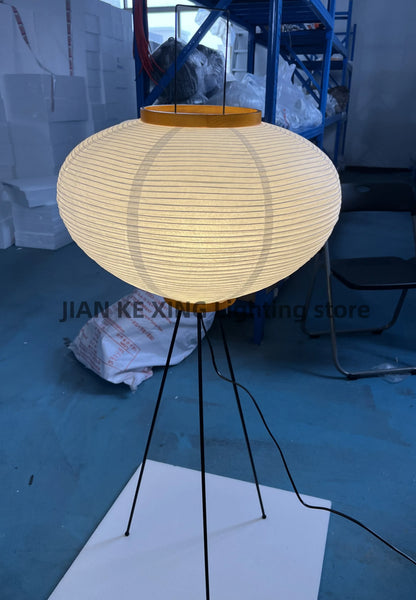 Japanese Wabi Sabi Rice Paper Standing Lamp