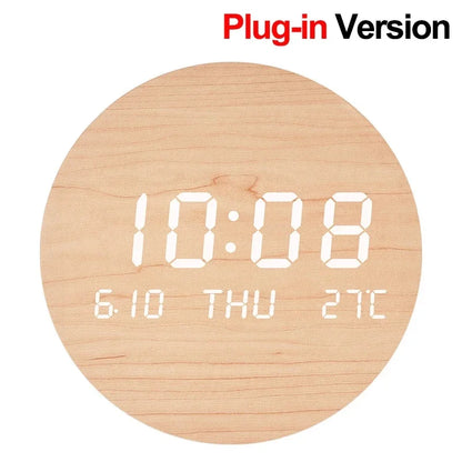 LED Digital Wall Clock with Temperature & Date