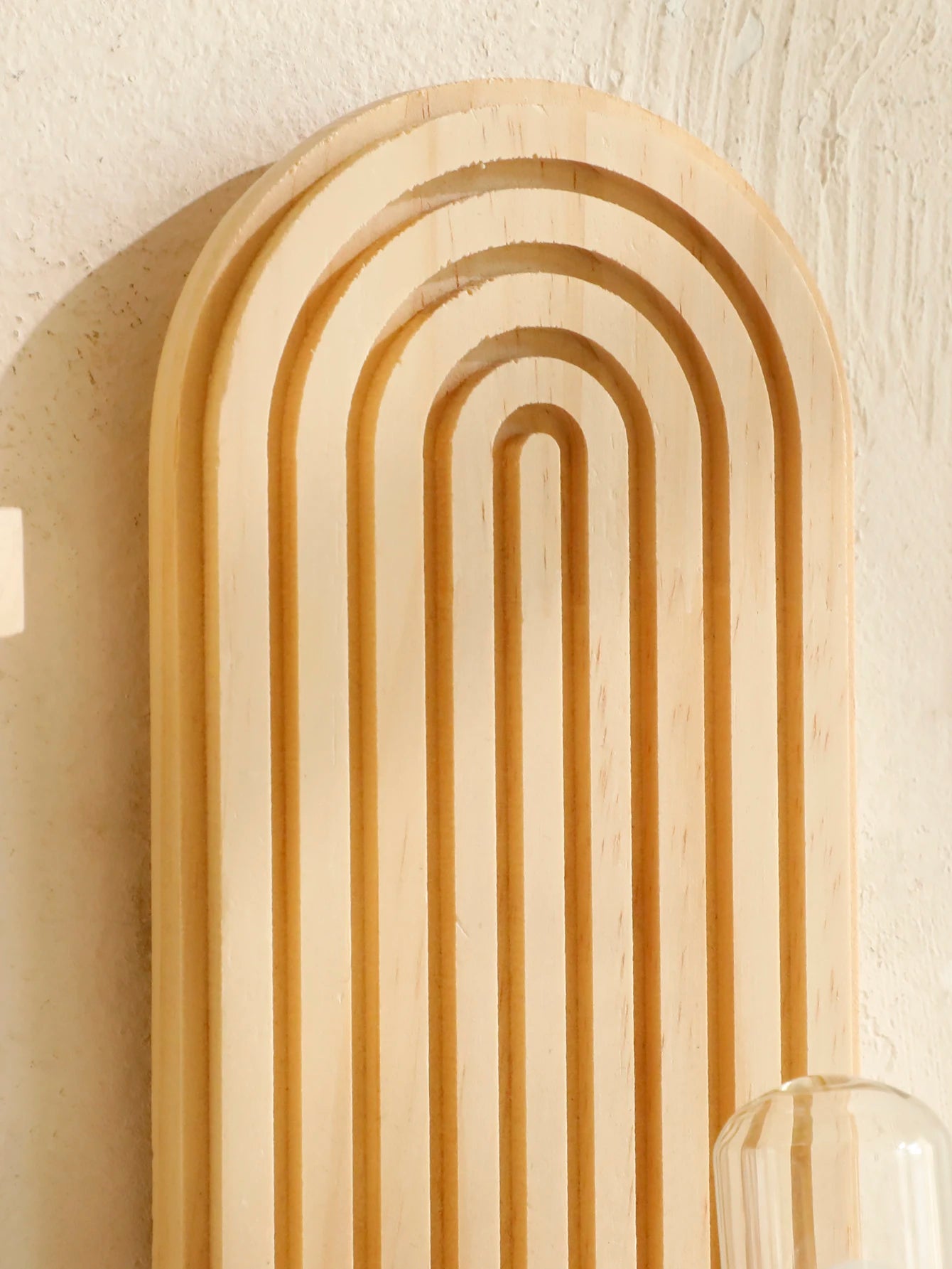 Boho Geometric Wood Wall Shelf