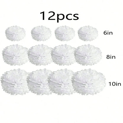 Handmade Paper Flower Pom Pom Decorations
