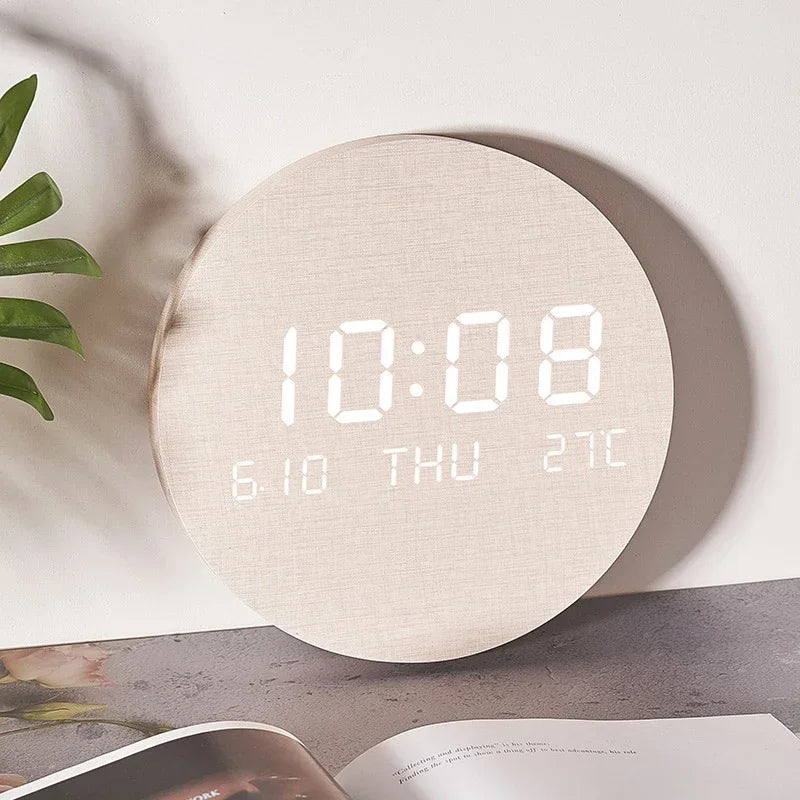 LED Digital Wall Clock with Temperature & Date