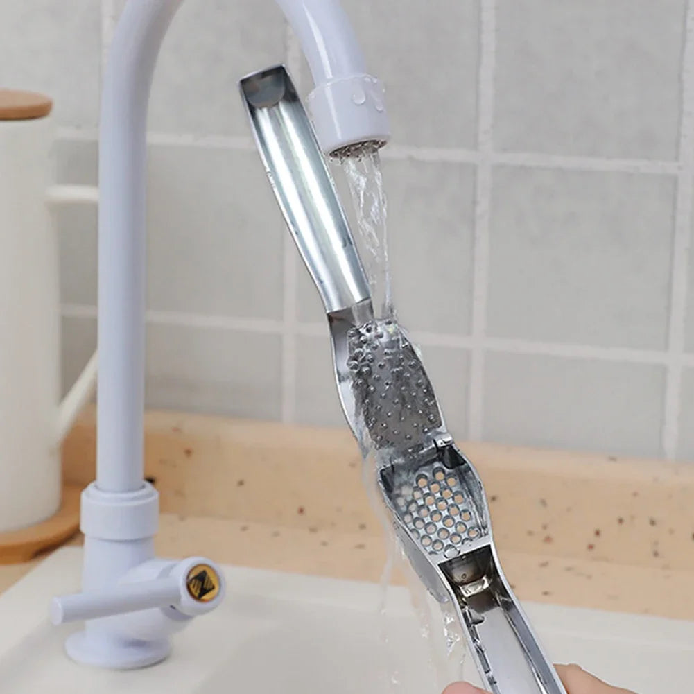 Easy Clean Stainless Steel Garlic Press Crusher