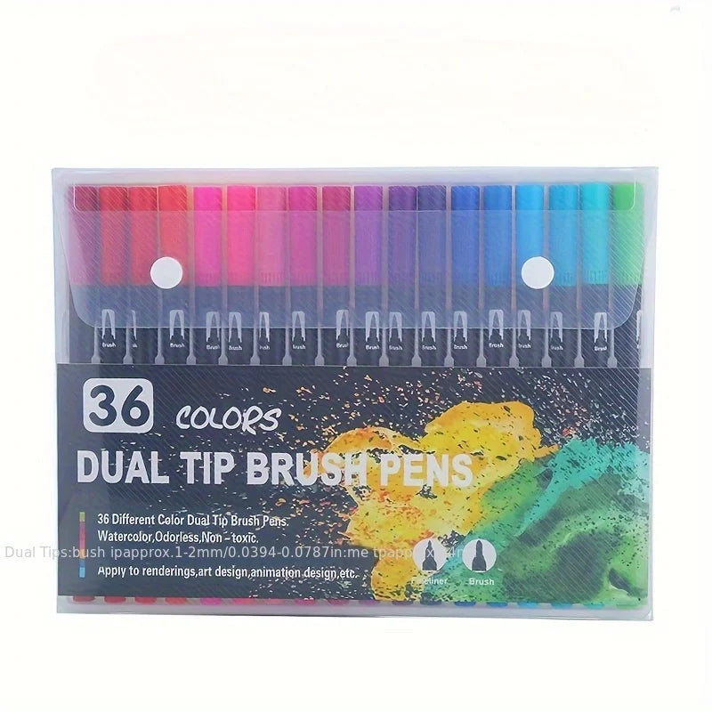Vibrant Double-Ended Watercolor Markers