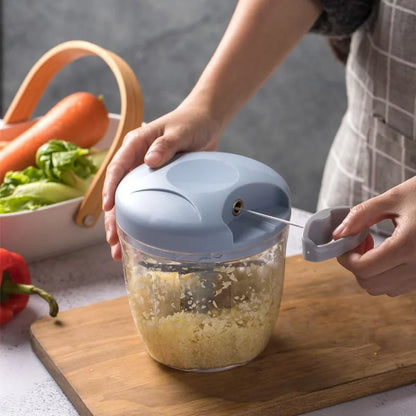 Manual Meat Mincer & Garlic Chopper with Rotating Crusher
