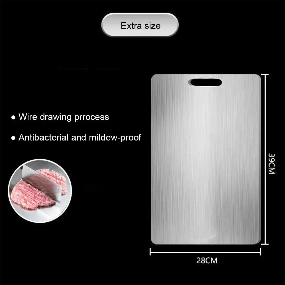 Thickened Double-Sided Stainless Steel Cutting & Kneading Board