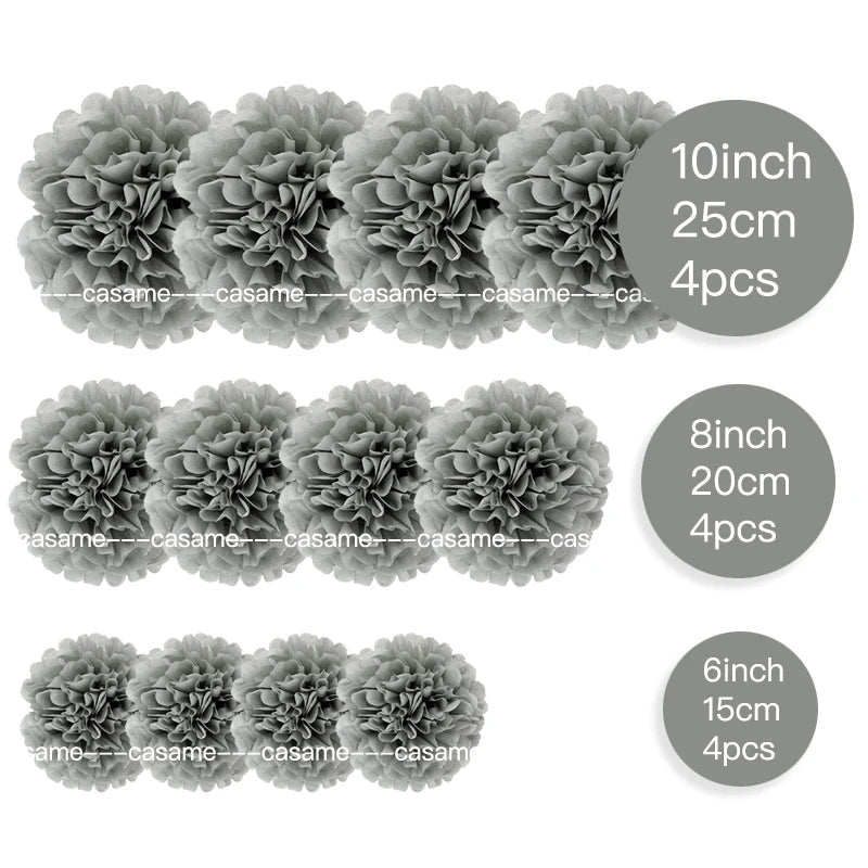 Handmade Paper Flower Pom Pom Decorations