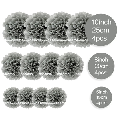 Handmade Paper Flower Pom Pom Decorations