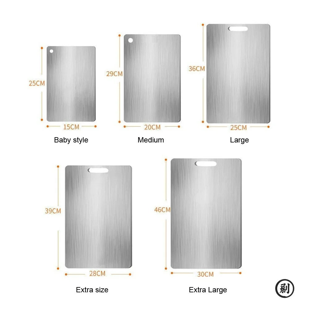Thickened Double-Sided Stainless Steel Cutting & Kneading Board
