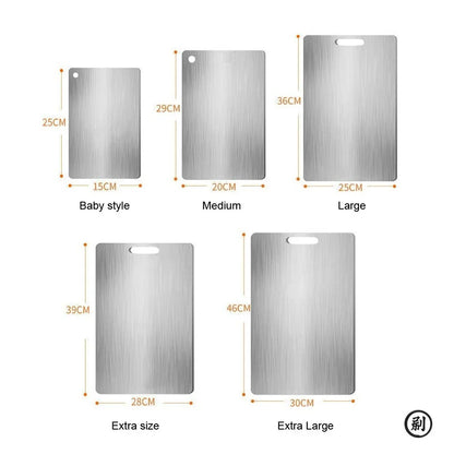 Thickened Double-Sided Stainless Steel Cutting & Kneading Board