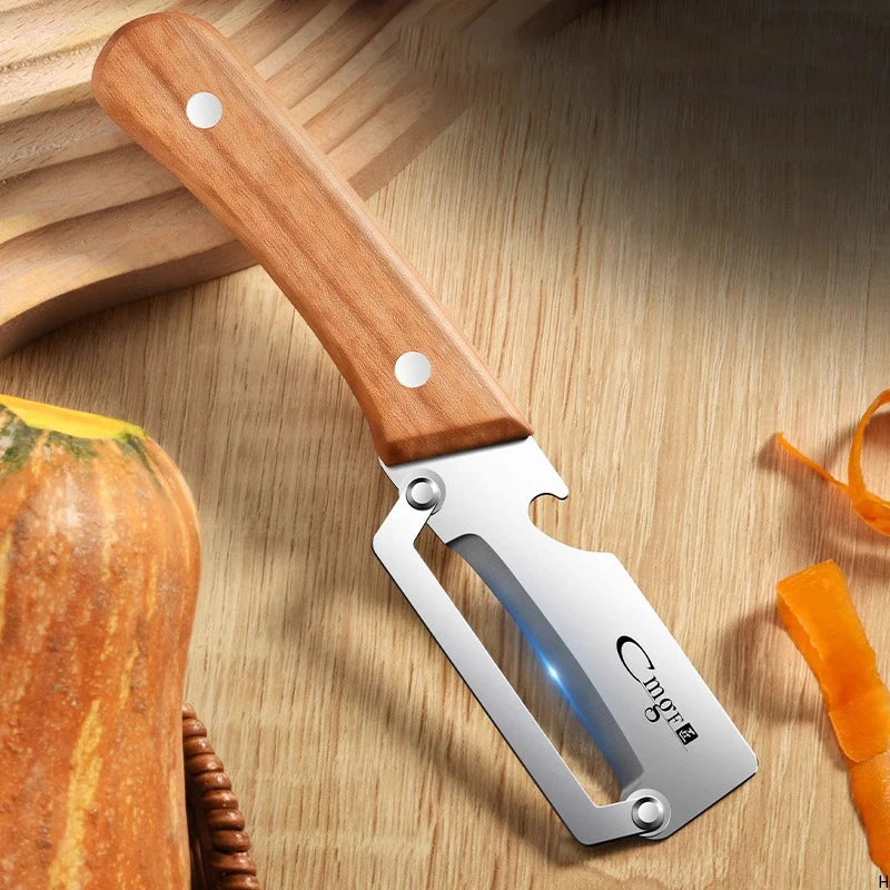 Wooden Handle Stainless Steel Peeler & Slicer