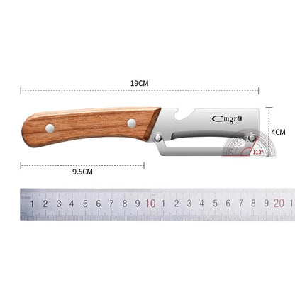 Wooden Handle Stainless Steel Peeler & Slicer